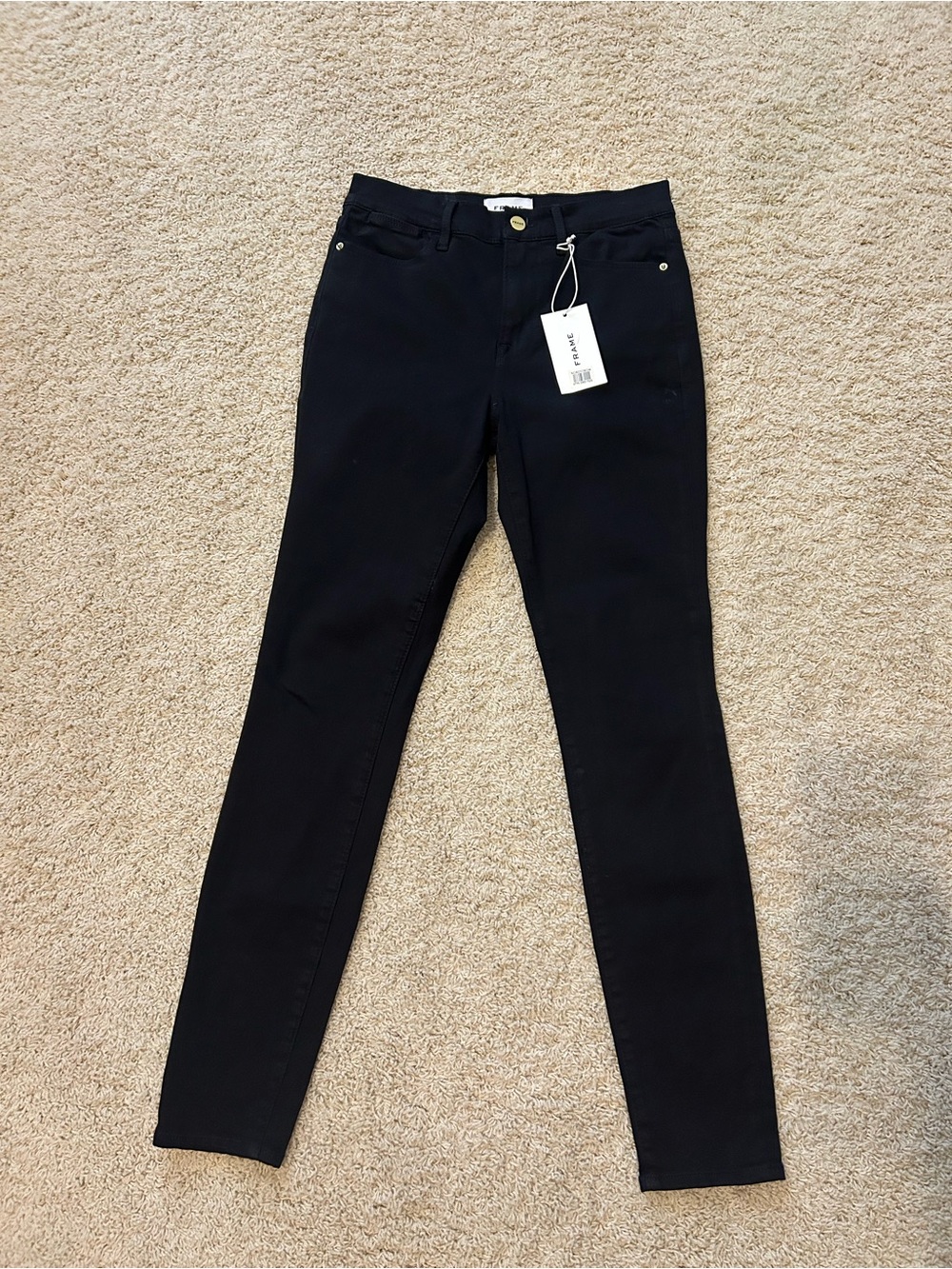 Frame Denim Le High Skinny Black Jeans LHSK403